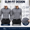 thumbnail image 4 of Mens Long Sleeve Slim-Fit Design Dress Shirts (3-Pack), 4 of 8