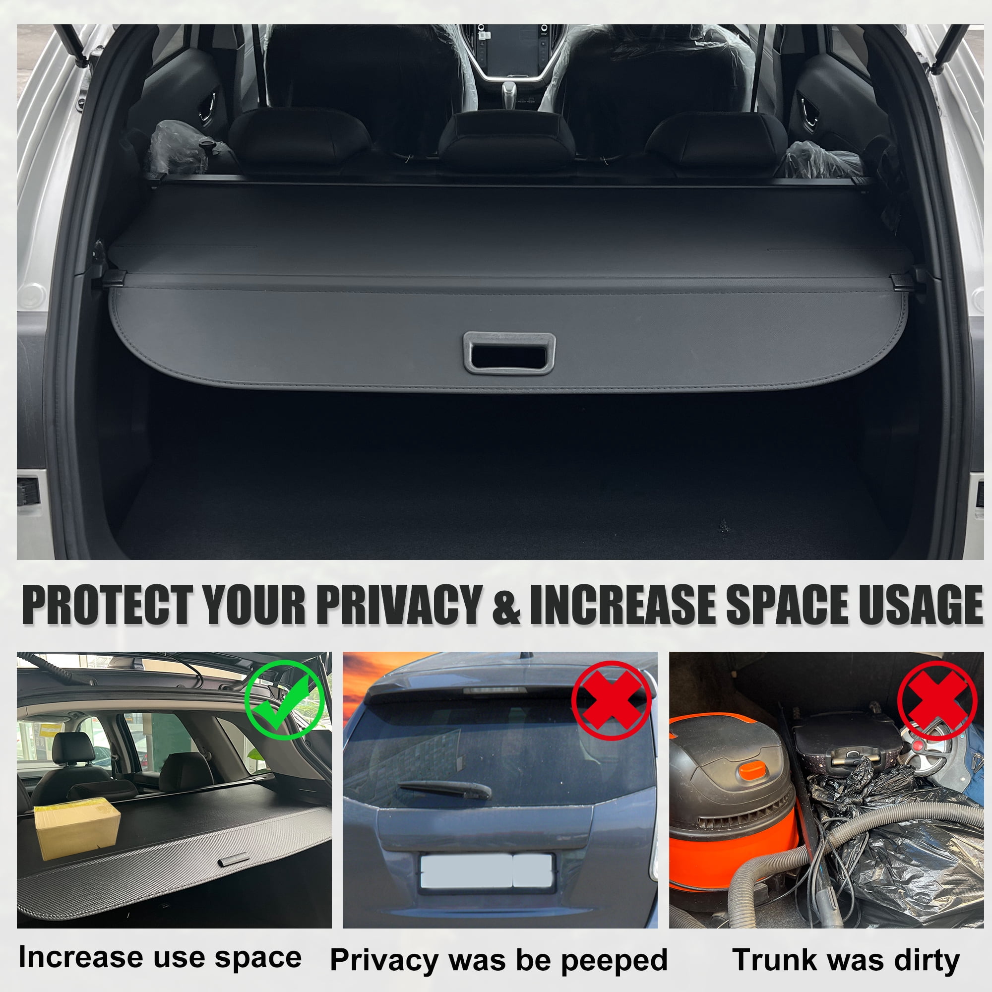 Unique Bargains Retractable Cargo Cover for Subaru Outback 2010-2014 Waterproof Shade