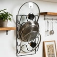 thumbnail image 3 of QenASHaing 5-Tier Pot Lid Organizer for Cabinet Door or Pantry Wall, Pots and Pans Lid Holder Rack, Glass or Metal Pan Covers Cabinet Organizer Kitchen Storage - Chrome Finished, 3 of 11