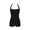 Black, variant on Xfvqtps Women One Piece Swimsuit Swim Rompers Halter Neck Tie Back Lace up Backless Solid Color Tummy Control Bathing Suit for Beach Blue