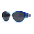 thumbnail image 1 of Lunettes de Soleil Polarisées 61 mm Luxe Grandes Ovales Rondes Mode Ajustement par-Dessus Bleu Transparent Noir, 1 of 4