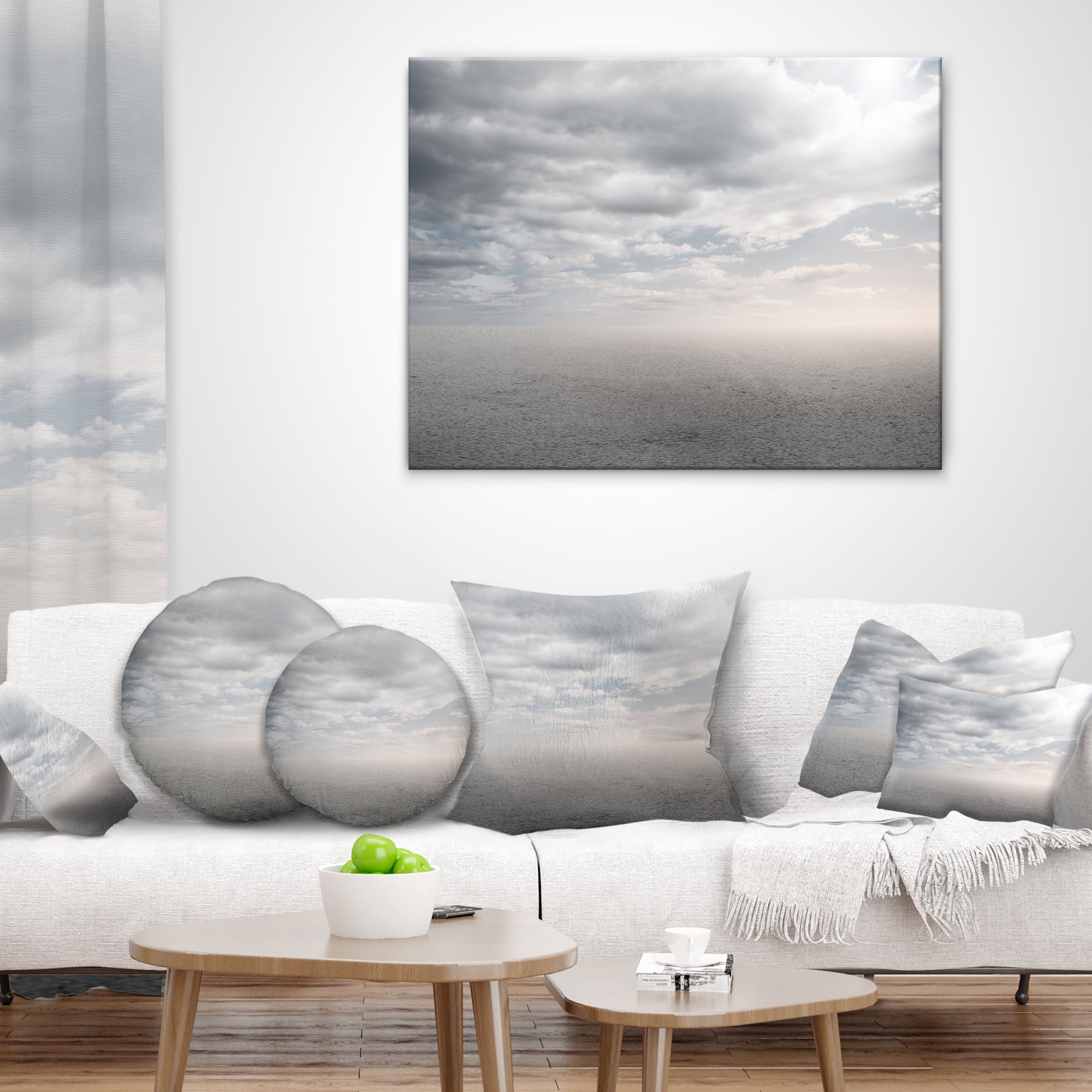 Designart Desert Land and Sky - Landscape Printed Throw Pillow - 16x16