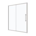 thumbnail image 6 of 56"-60"W x 72"H Sliding Shower Door, Clear Glass Bathtub Doors with 1/4" Tempered Glass, Handle, Framed Sliding Tub Door for Bathroom, Partition, Bathtub, Chrome, 6 of 8