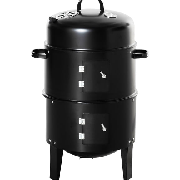3 - in - 1 Charcoal Smoker / Backyard BBQ Time / Precise Heat Control