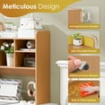 thumbnail image 2 of HomGarden 37-in Desktop Bookshelf 2-Tier Desktop Display Rack Desk Organizer Shelf for Storage Home Office Dorm, White, 2 of 8