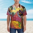 thumbnail image 5 of Uemuo Beautiful African Woman Printed Regular Fit Short Sleeve Casual Hawaiian Shirt for Men,Aloha shirt,Tropical shirt,Floral print shirt,Vacation Beach shirt-3X-Large, 5 of 9