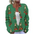 thumbnail image 4 of Cutuoiiu Women's Casual Christmas Vintage Print Long Sleeve Cardigan Button Coat Gifts, 4 of 5