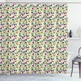 thumbnail image 1 of Vegetable Shower Curtain, Pattern of Farm Cucumber Carrot Potato Beet Kohlrabi and Radish Healthy Food, Fabric Bathroom Set with Hooks, 69W X 84L Inches Extra Long, Multicolor, by Ambesonne, 1 of 3