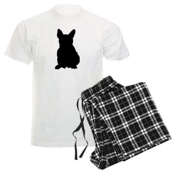 CafePress - French Bulldog Silhouette Men's Light Pajamas - Men's Light Loose Fit Cotton Pajama Set