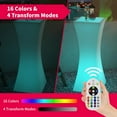 thumbnail image 6 of MUZZ Square Hourglass Shape LED Light Up Cocktail Bar Table with Remote Control, 16 RGB Colors Changing Rechargeable Light Up Furniture for Club Party, 6 of 7