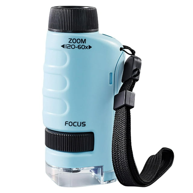 Mini microscopio , juguete educativo de de aprendizaje interactivo -120x, con Azul Zulema microscopio de mano