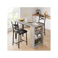 thumbnail image 2 of Space-saving 3-piece counter height dining set: bar mesa, stools & almacenamiento para breakfast nooks, 2 of 8