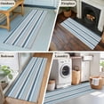thumbnail image 5 of Runner Rug 2 x 6 Ft, Blue Grey Striped Washable Non-Slip Floor Mat for Kitchen Hallway/Entryway, Farmhouse Stripes Modern Abstract Art Long Kitchen Runner Area Rugs for Living Room, Low-Profile, 5 of 8