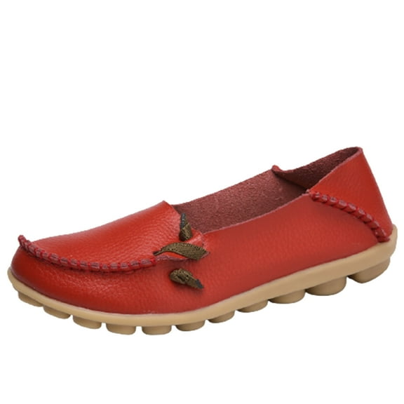 OAVQHLG3B Women Round Head Casual Flat Slip On Shoes Loafers Soft Bottom Spring Summer Casual Single Shoes Peas Shoes