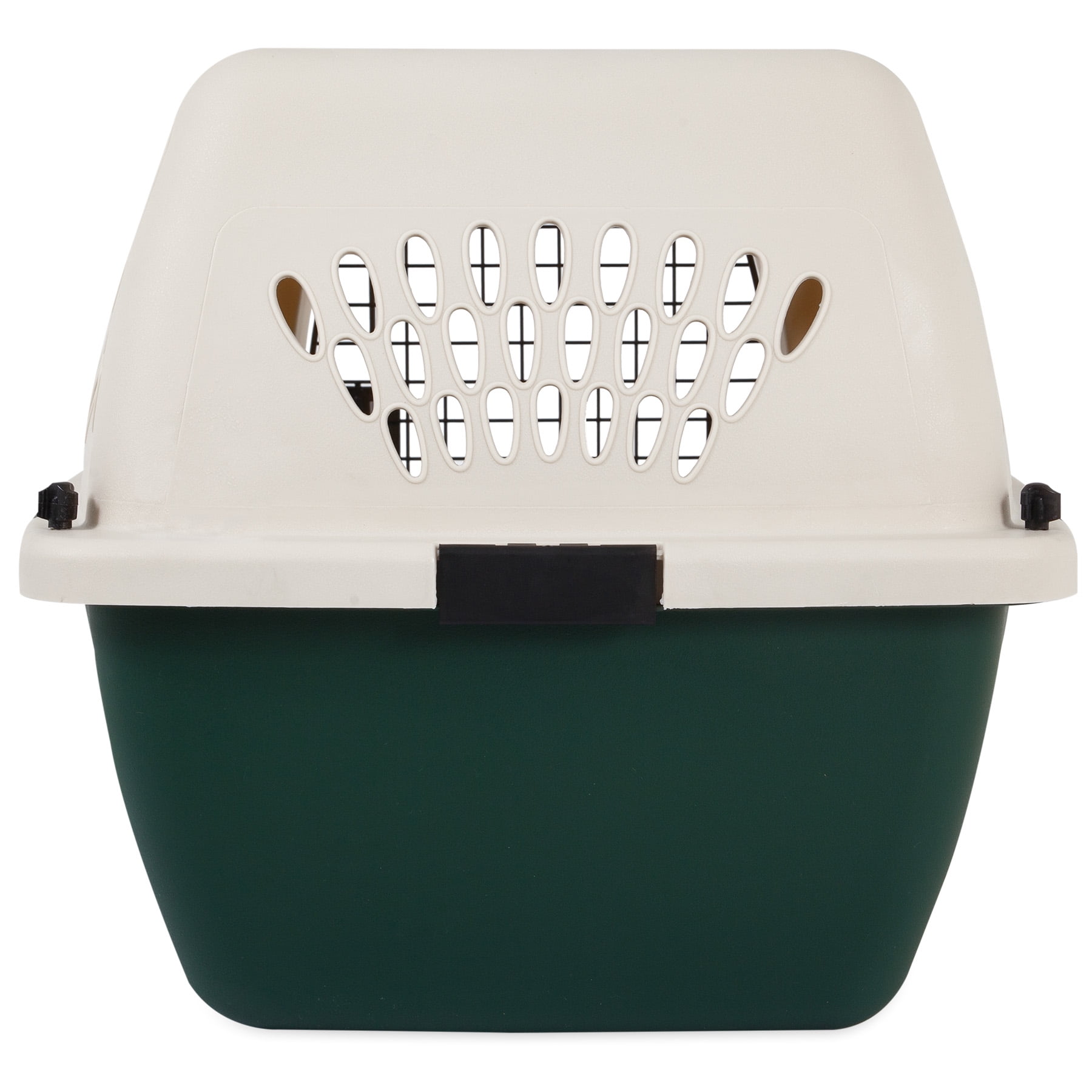 Petmate Ruffmaxx 26" Portable Dog Kennel Plastoc Pet Carrier for Dogs 20 to 25 lb, Tan/Green