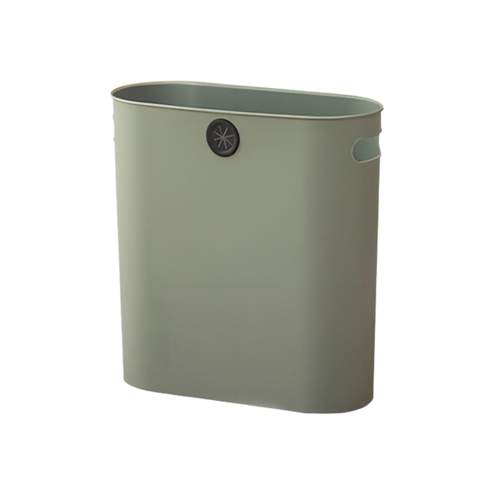 Narrow Clip-On Trash Can - 12.6x11.6x5.1in Slim Bathroom Waste Bin for Toilet, Kitchen & Living Room - White/Green Plastic Storage Bucket - Lightweight & Odor-Controlling Household Garbage Can