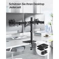 thumbnail image 2 of TEMOGU-Adjustable Steel Monitor Mount Reinforcement Plate, Desk Stabilizer Plate for Thin, Glass or Fragile Desks,Universal Protective Support for C-Clamp & Grommet Monitor Arms, No Scratch Bracket, 2 of 4