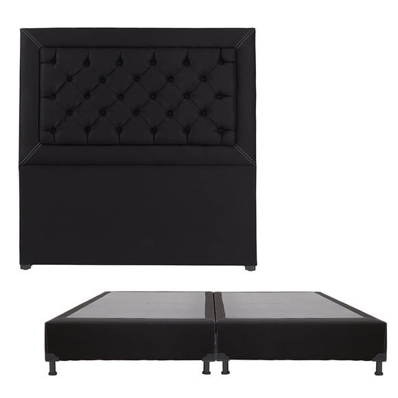 Box Base Cama King Size + Cabecera Mary Negro