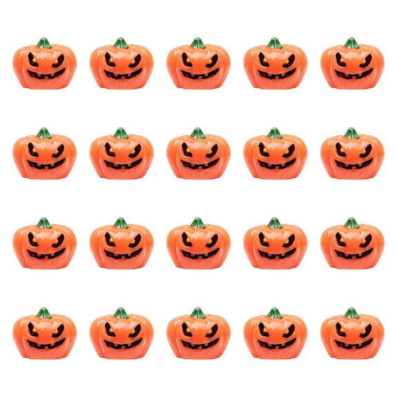 20 Pack Halloween Pumpkin Ornaments Resin Crafted for Tabletop Party Supplies Fairy Garden Yard Decoration