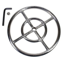 12" Stainless Steel Burner Ring - Double Ring Propane/Natural Gas Fire Pit Insert - 92,000 BTU Outdoor Fire Feature Replacement Part