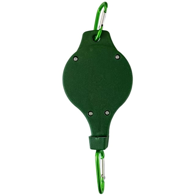 Colgador retráctil para plantas, cesta colgante para flores, gancho retráctil resistente para plantas de exterior, poleas para macetas, comedero para Verde claro