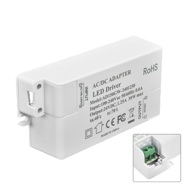 Transformador de luz de tira LED ANGGREK Controlador LED Impermeable 30W