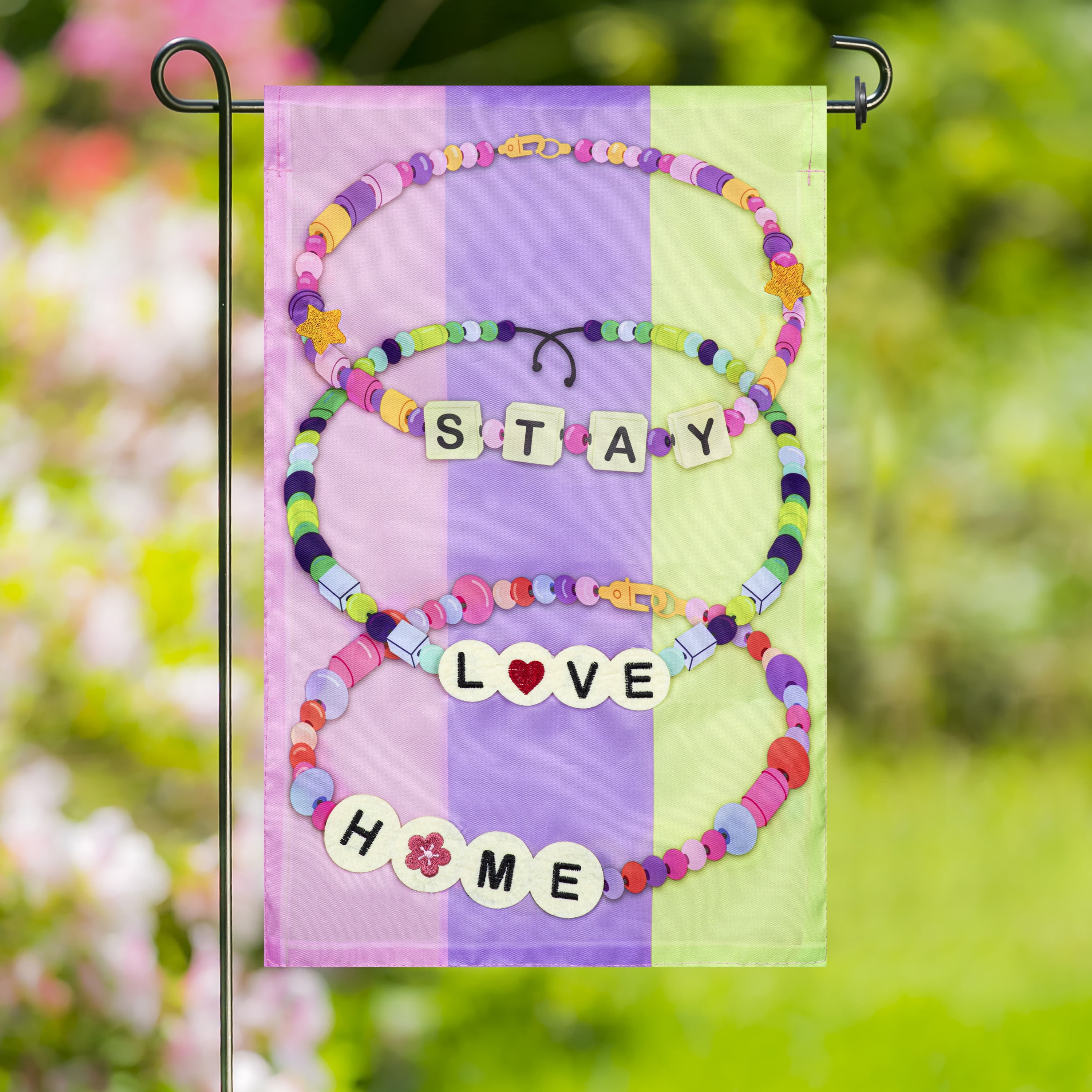Meadow Creek 11.5" x 18" Spring Friendship Bracelet Outdoor Yard Flag