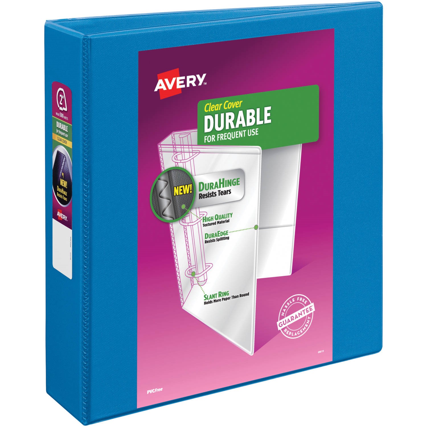 Avery Durable View Binder, 2" Slant Rings, 500Sheet Capacity