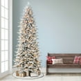 thumbnail image 2 of 9 ft Slim Flocked Northern Fir PE/PVC Tree 600 Clear Incandescent Lights On/Off Foot Pedal, 2 of 2