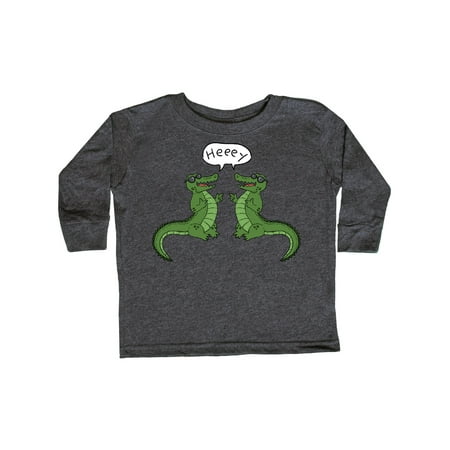 

Inktastic Heeey Cool Green Gators in Sunglasses Gift Toddler Boy or Toddler Girl Long Sleeve T-Shirt