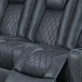 thumbnail image 2 of Benjara BM299099 83 in. Power Reclining Sofa with Storage Console, Breathable Leather, Blue, 2 of 5