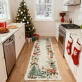 thumbnail image 3 of Moynesa 2'x6' Christmas Runner Rugs for Hallway, Washable Kitchen Rug Carpet Runner, Non-Slip Low Pile Soft Winter Boho Holiday Xmas Decor Modern Mat for Entrance Bedroom Laundry, Beige, 3 of 11