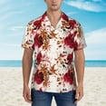 thumbnail image 2 of Fuzoiu Lilies Flowers Print Hawaiian Shirt for Men, Summer Beach Casual Short Sleeve Button Down Shirts, Men’s Beach Summer Shirts with Pocket,X-Large, 2 of 7