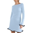 thumbnail image 3 of WILLBEST Vestidos Cortos Para Mujer Vestido De Otoño De Manga Larga Para Mujer, Minifalda De Punto Con Cuello Redondo, Suéter De Invierno, Vestido Informal Ajustado, 3 of 3