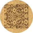 thumbnail image 1 of Ahgly Company Indoor Round Abstract Brown Modern Area Rugs, 7' Round, 1 of 4