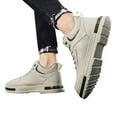 thumbnail image 3 of Mens Shoes,Men Autumn Winter High Top Casual Thick Sole Versatile Athletic Leisure Footwear Durable Comfortable Walking Shoe,Shoes for Men,Beige,9, 3 of 8