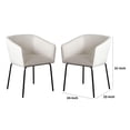 thumbnail image 5 of Voro Dining Chair Set of 2- Mist White Fabric- Sleek Black Metal Legs, 5 of 6