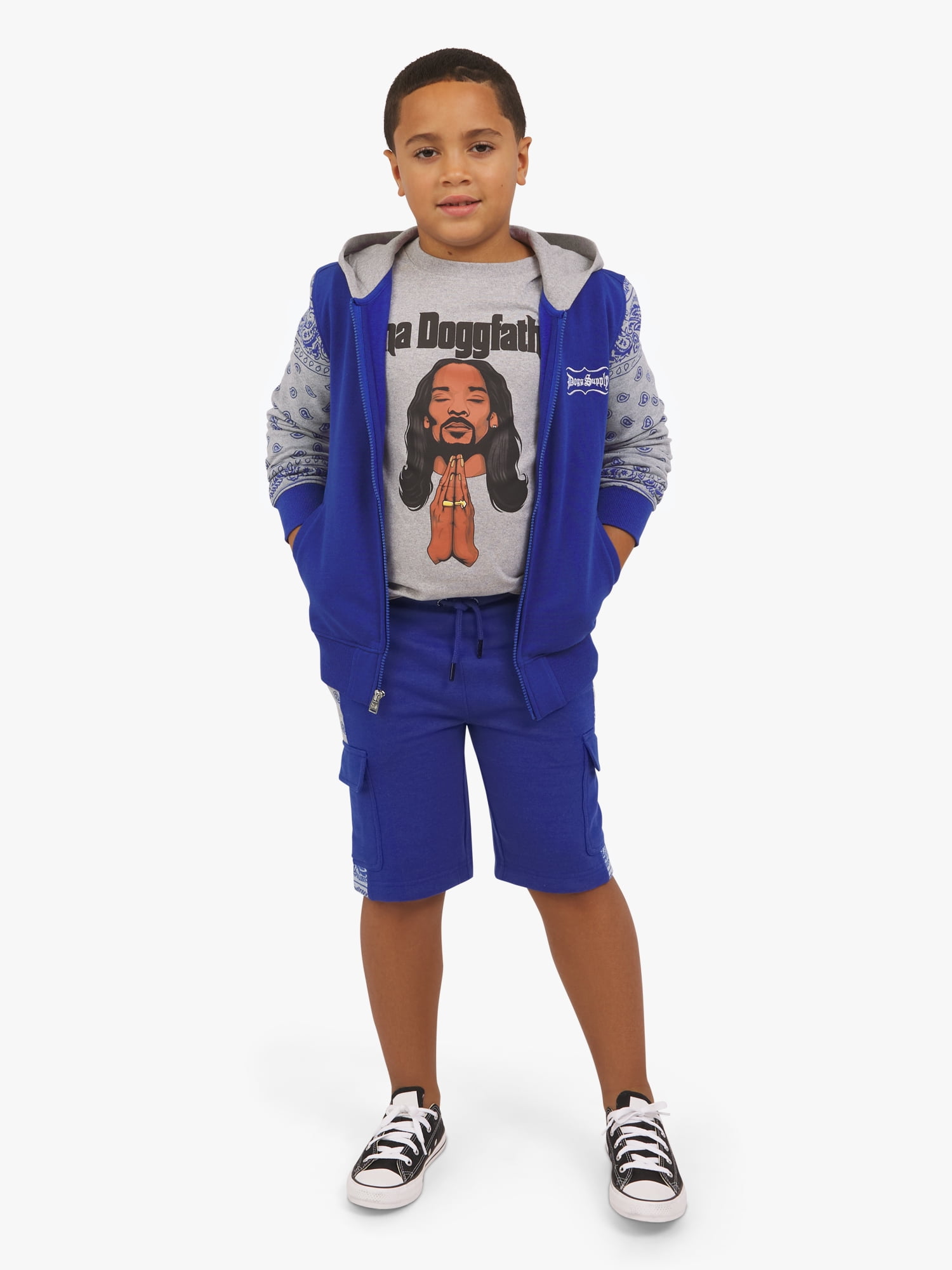 Dogg Supply Boys Varsity Zip-Up Hoodie, Sizes XS-XXL