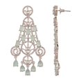 thumbnail image 2 of Ratnavali Jewels Silver Plated Cubic Zirconia Dangle Drop Chandelier Earrings For Women Statement Jewelry Wedding Brides (Mint Green), 2 of 3
