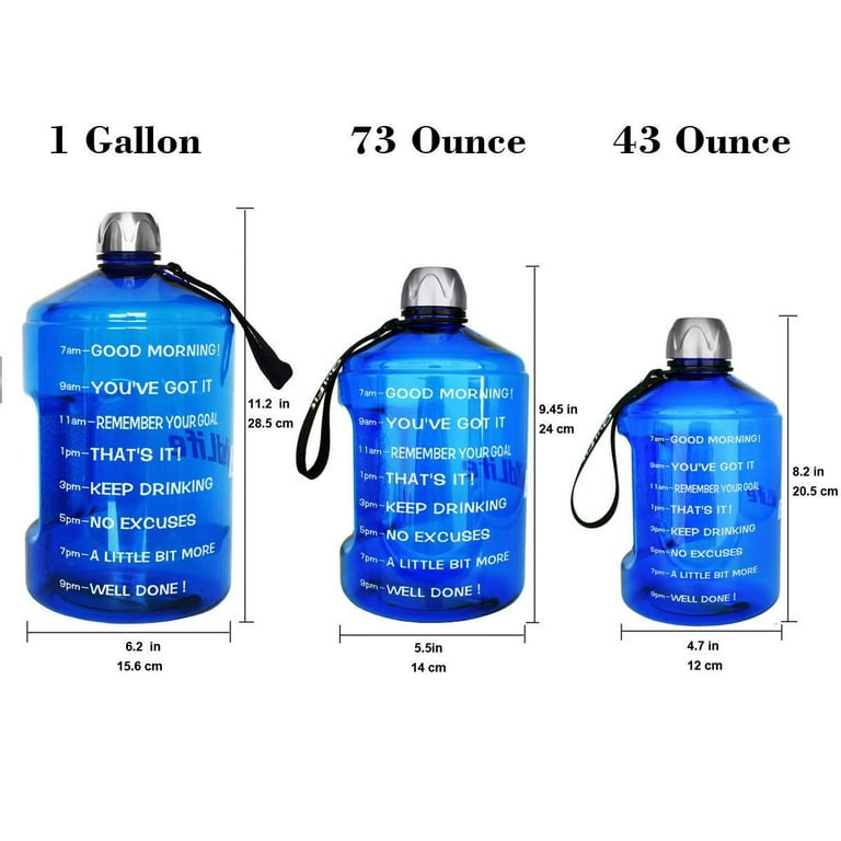 BuildLife 1 Gallon Water Bottle with Time Marker and Straw –Large Water  Bottle- Motivational Water Bottles with Times to Drink, Leak Proof BPA Free  Gallon Water…