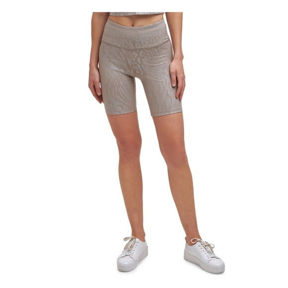 CALVIN KLEIN PERFORMANCE Womens Beige Animal Print High Waist Shorts M