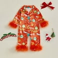 thumbnail image 2 of THDHVS Newborn Girl Outfits,Girls Romper,Girls Jumpsuit Long Sleeve Romper with Bow Christmas Print for Toddler Girls Pajamas Soft Cotton Newborn Clothes Red 2-3 Years, 2 of 3