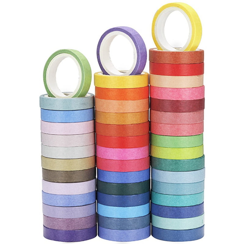 10 Pcs Writable Rolls Paper Washi Masking Tape Rainbow US Sticky Adhesive M9O6 