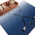thumbnail image 2 of Navy Blue Ice Hockey Area Rugs 6x9 for Living Room, Winter Sports Ball Games Ombre Non Slip Washable Rug Runner, Low Pile Indoor Floor Carpet Mat Bathroom Rugs for Bedroom, Kids Room, 2 of 9