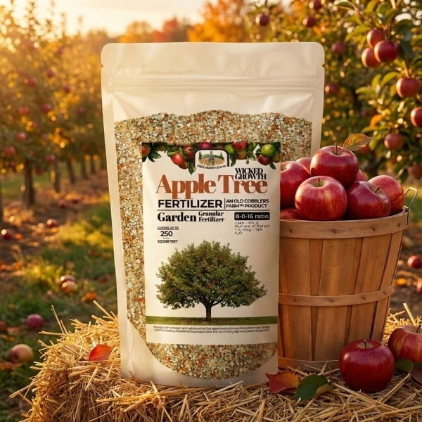 Old Cobblers Farm™ Wicked Growth Apple Tree Fertilizer - Boost Fruit Yield & Tree Health, Enhanced with Nutrients for Lush Growth – For All Apple Varieties (5 lbs | 10 lbs | 15 lbs | 20 lbs) (20 lb)