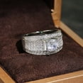 thumbnail image 5 of Engagement Ring 925 Sterling Silver  Ring Men's Ring Fashion Domineering Business Men's Wedding Ring Inlaid Zircon Ring, 5 of 5