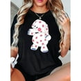 thumbnail image 1 of Women'S Fashion Polka Dot Elephant Print T-Shirt, Casual Crew Neck Short Sleeve Top, Polyester Knit Fabric with Medium Stretch, All-Season Comfort Summer Tee, 1 of 6