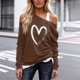 thumbnail image 2 of yillto Women's off Shoulder Tops Long Sleeve Casual Shirts Loose Lightweight Sweatshirt Fashion Ruched Tunics, 2 of 6