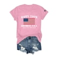 thumbnail image 2 of Women's Short Sleeve Round Neck T-Shirt with "HAPPY 250TH BIRTHDAY, U.S.A. JULY 4. 1776 - JULY 4. 2026" Print, Casual Independence Day Top Pink 5XL, 2 of 4