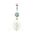 thumbnail image 2 of Belly Button Ring with Drop Dangle and Cubic Zirconia Stone 14g, 2 of 6